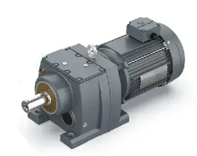 Representative foot-mounted helical industrial AC gearmotor