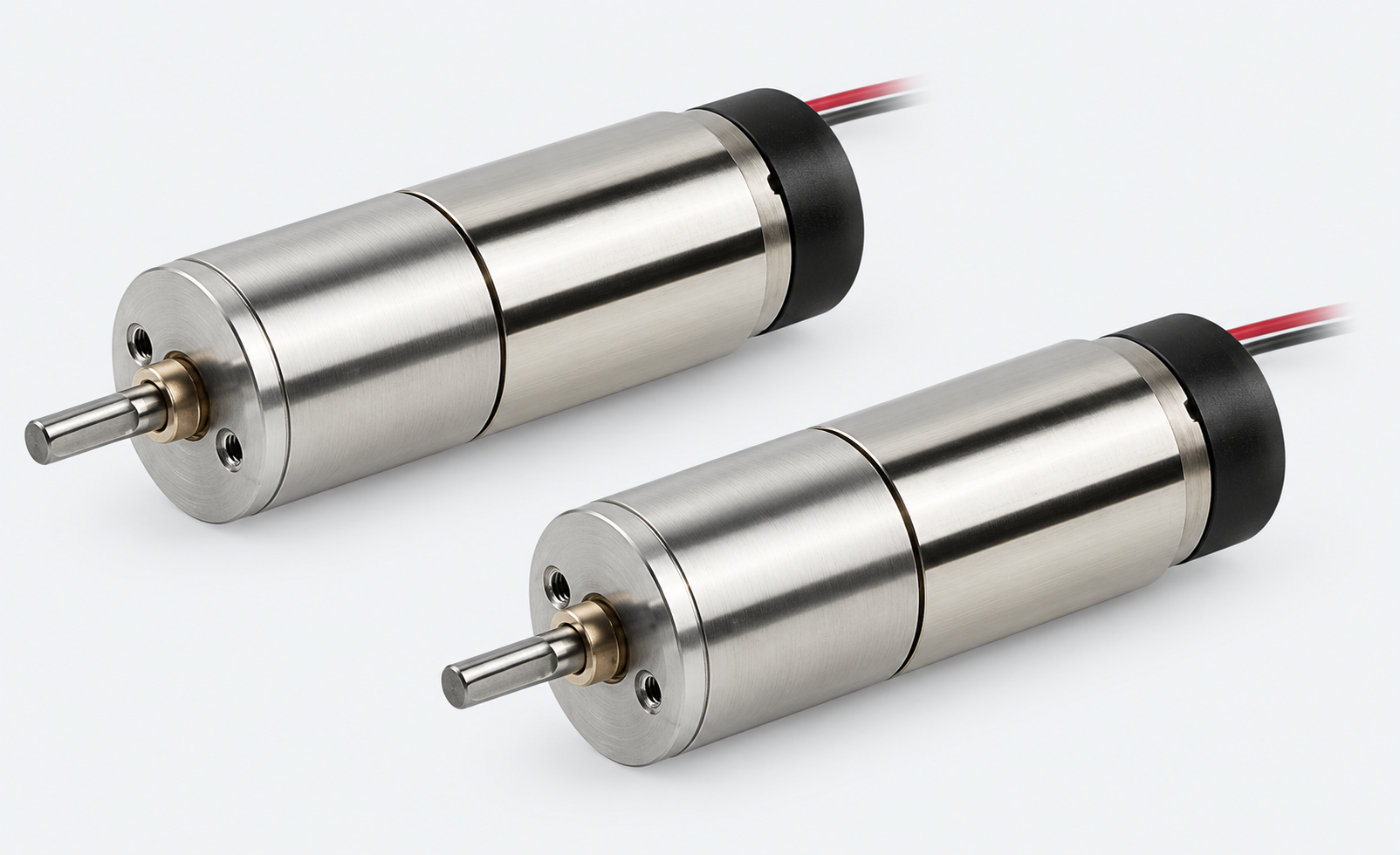 Two compact motors prepared for feedback and control integration