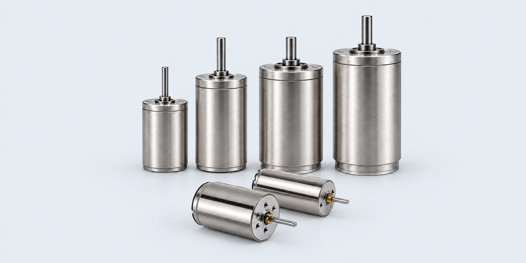 Graphite brush coreless motor family