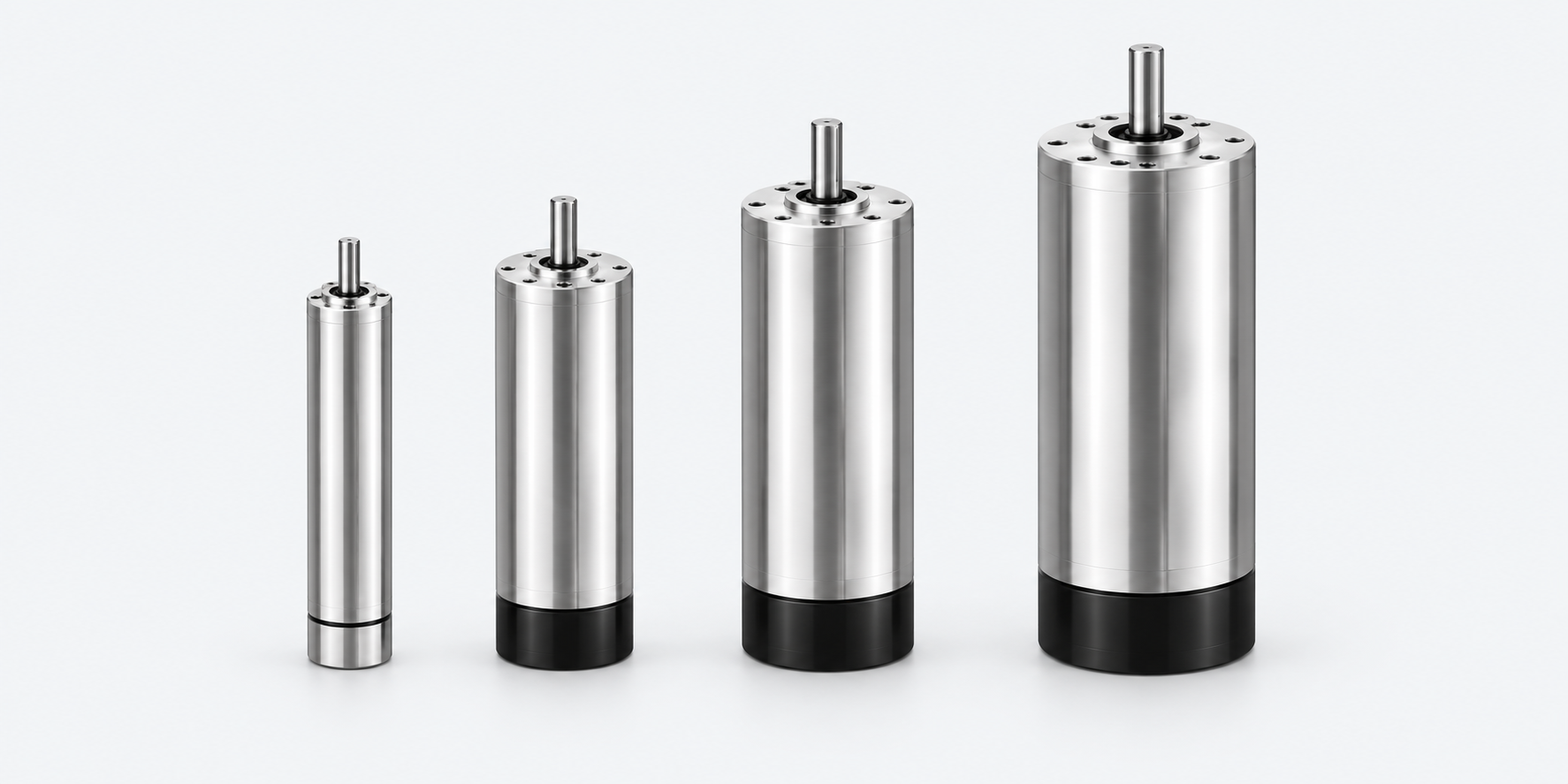 Upright slotless brushless motor family