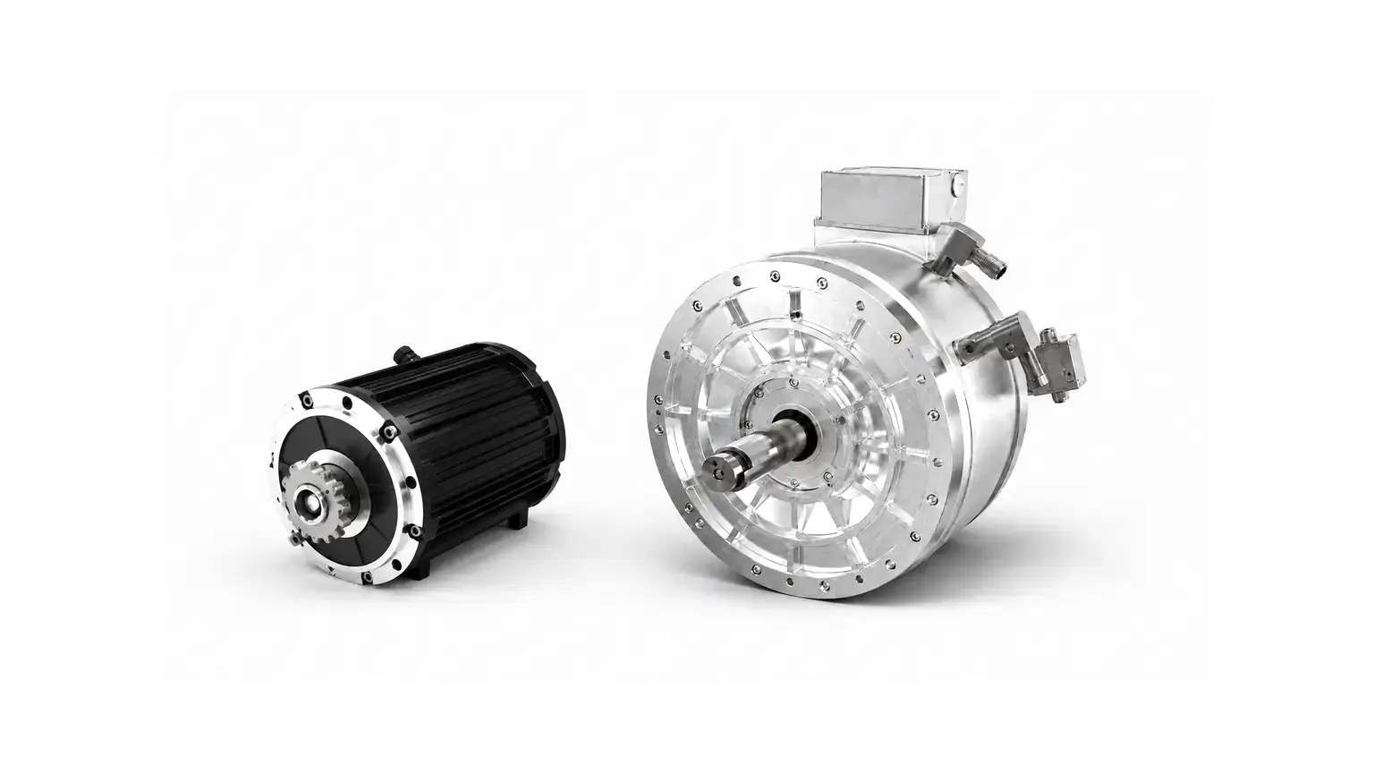 Two SDT direct-drive traction motor platforms on a neutral engineering background